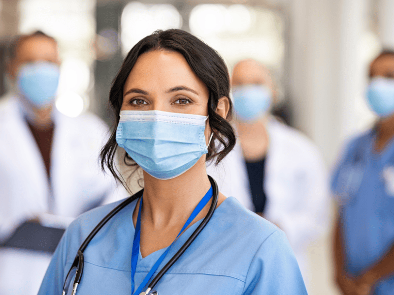 Respiratory Precautions Provider wearing mask